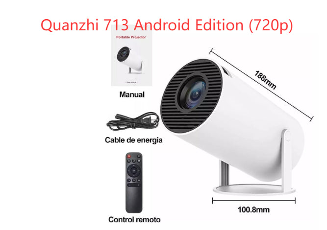 Portable Smart Projector 720P H713 Android 11 Projector Supports HD