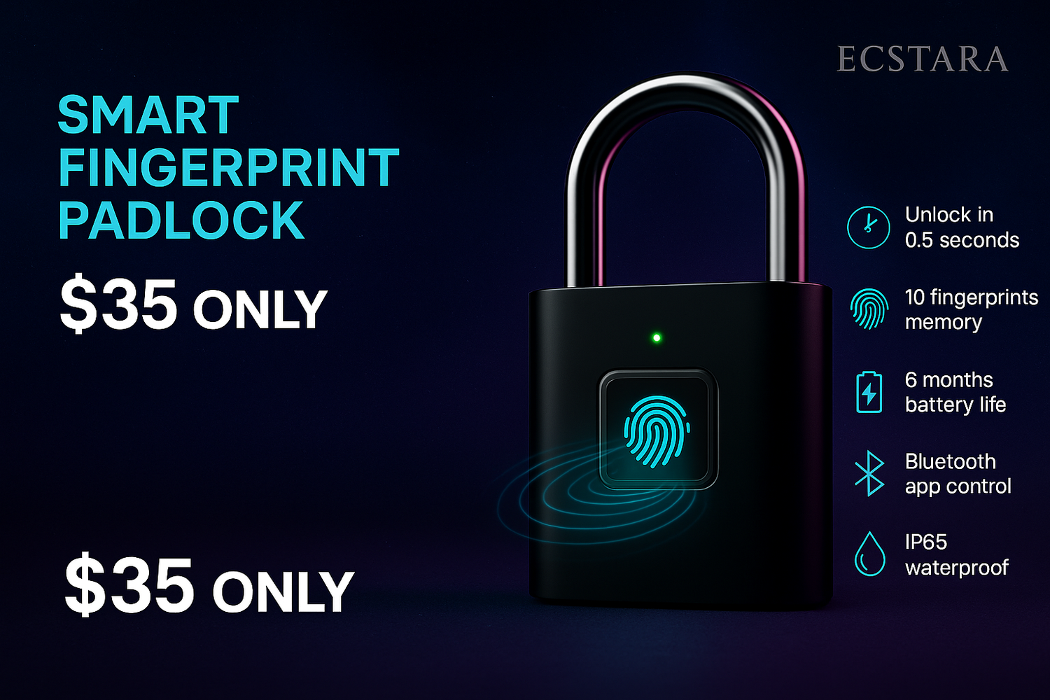 Smart Fingerprint Padlock Banner